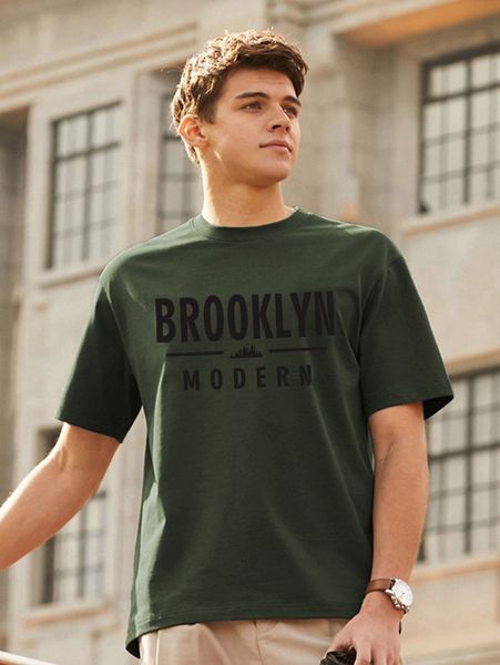 

men letter graphic tee 0461#, White;black