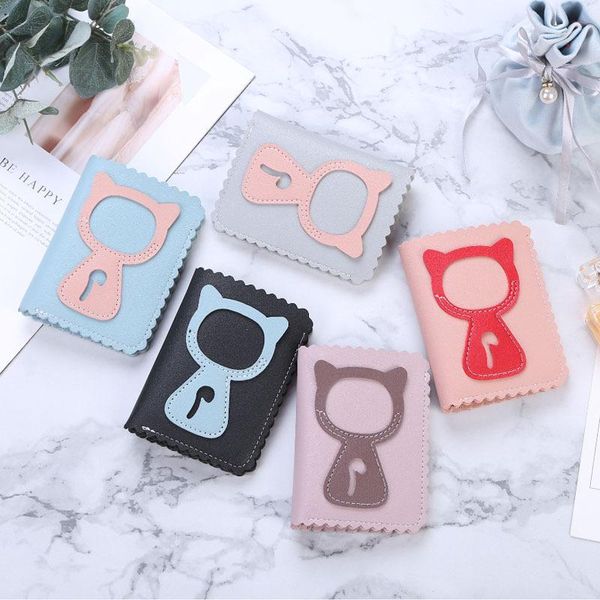 

wallets 2021 ladies wallet short clutch fashion simple casual cute women, Red;black