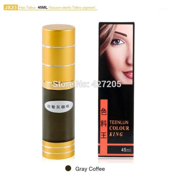 

tattoo inks wholesale-hao jx23 gray coffee eyebrow permanent makeup pigment vacuum sterile cosmetic ink 45ml supplies1