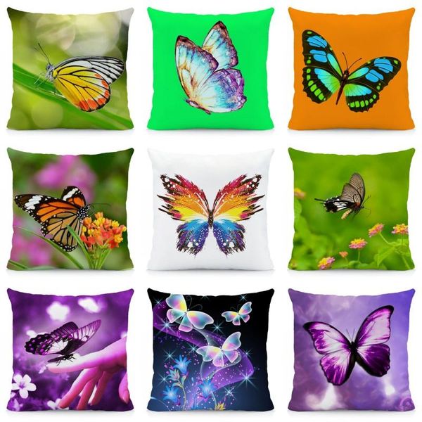 

cartoon butterfly cushion cover 45x45cm pillow cases polyester pillowcase home decorative throw for sofa kq68 cushion/decorative