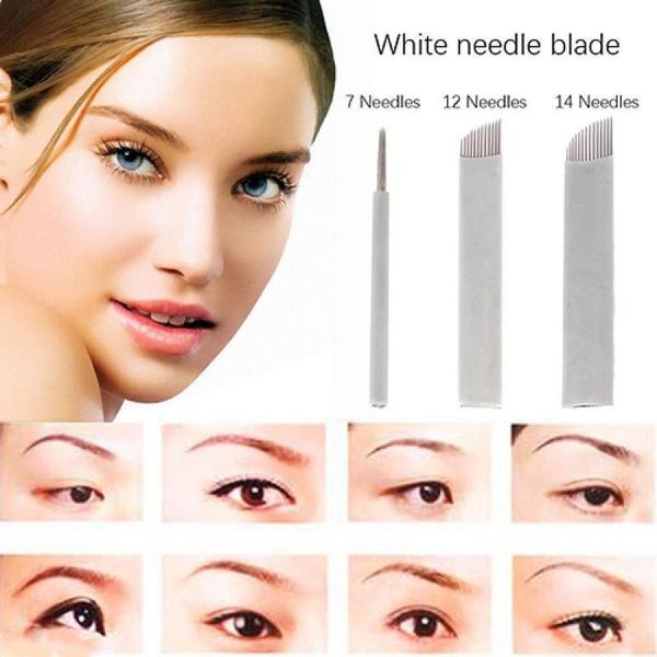 

tattoo needles 50pcs microblade permanent make up manual eyebrow curved blades