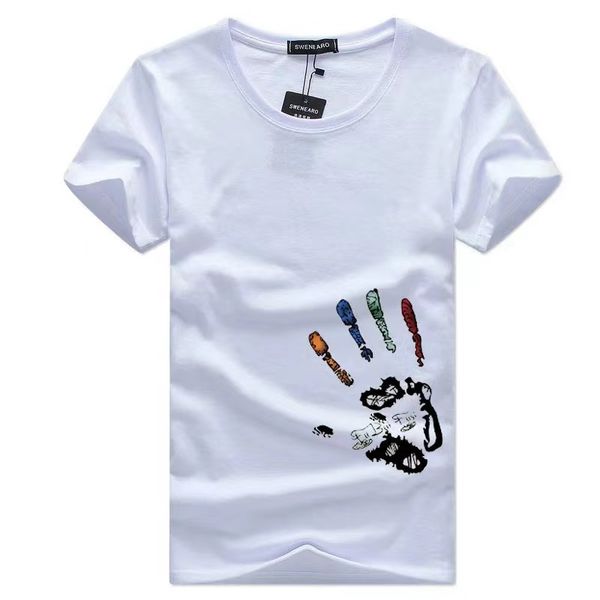 

men t shirt 100% cotton casual short sleeve funny creative design printing o-neck knitted comfortable fabric street, White;black