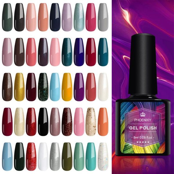 

phoenixy nail gel polish set 10/20pcs varnish semi permanent glitter color kit uv led art for manicures kits