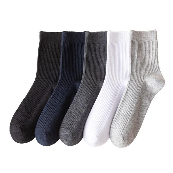 

men's socks 10 pair wholesale black white solid color business casual cotton sweat absorbing breathable