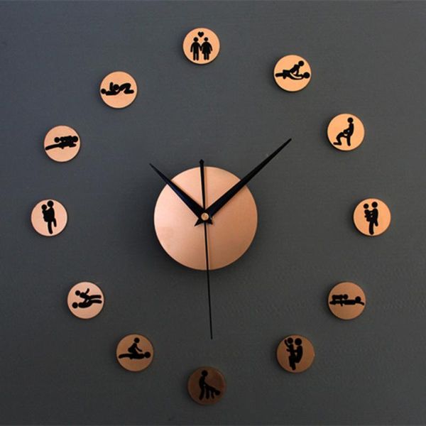 

wall clocks metallic diy clock modern design for living room creative fun 3d stickers quartz watch silent art home decor