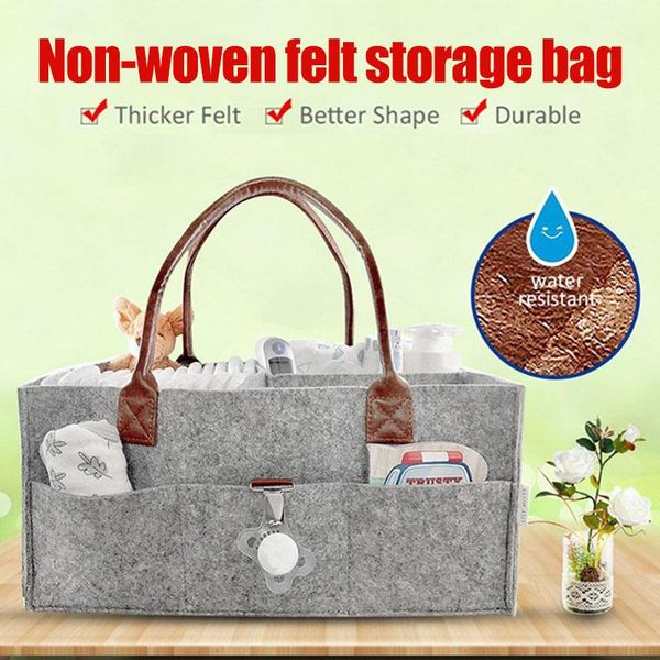 

storage bags foldable felt bag baby diaper caddy organizer car travel nursery basket jy