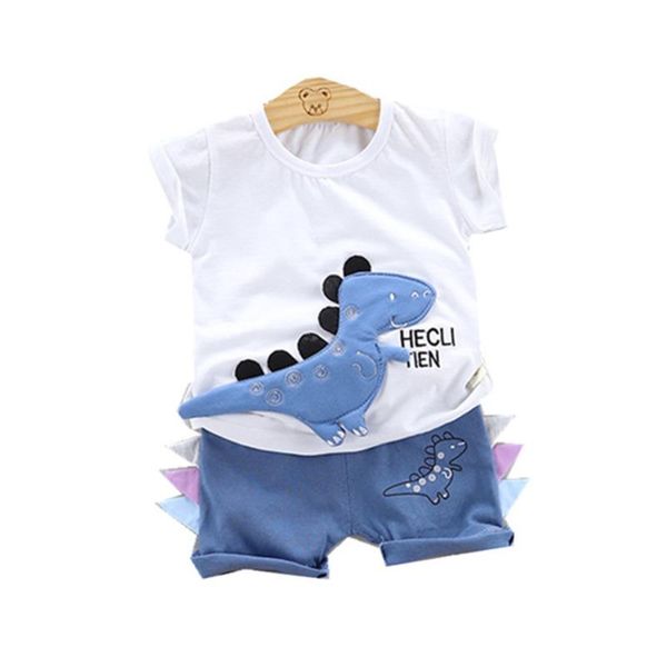 

clothing sets summer children fashion clothes baby boys girls cartoon t-shirt shorts 2pcs/sets kids toddler cotton infant sportswear, White