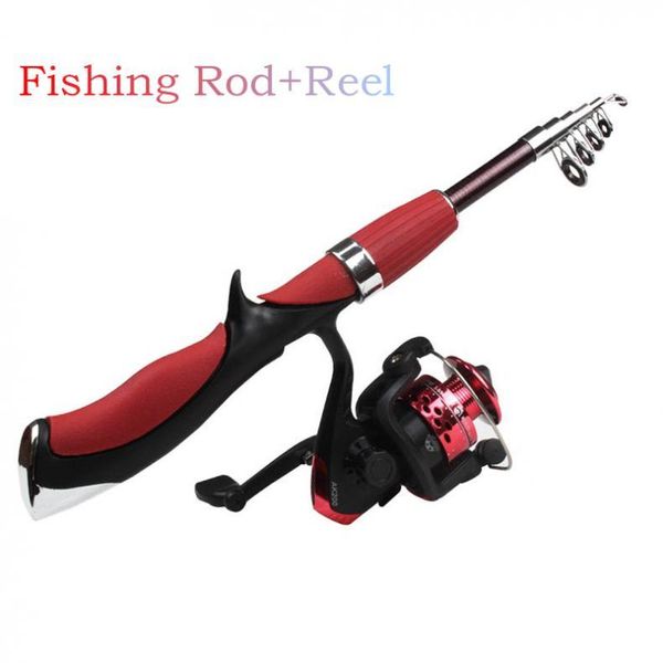 

mini portable 1.4m ultralight ice rock fishing rod +spinning reel sets boat rods