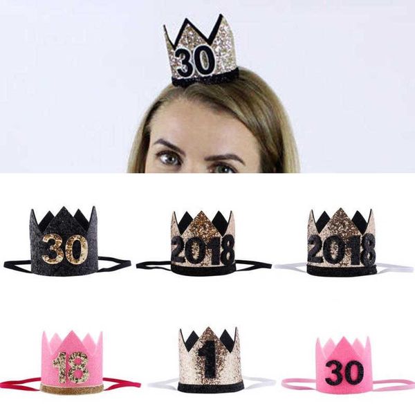 

1st 18th 30th birthday kids girl boys hat princs crown headband hairwear hairband party decoration