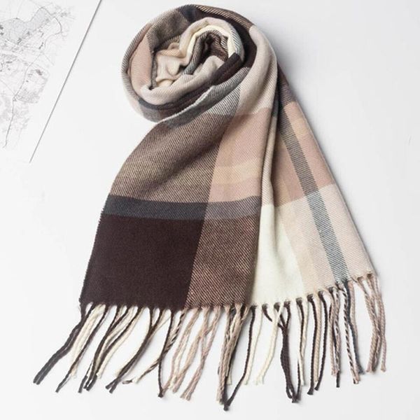 

scarves gentleman imitation cashmere plaid blue tassel neckerchief business warm scarf simple man shawl, Blue;gray