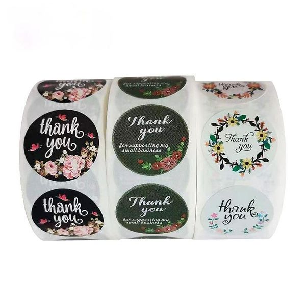 

gift wrap 500 rolls of round floral stickers customized thank you sticker sealing