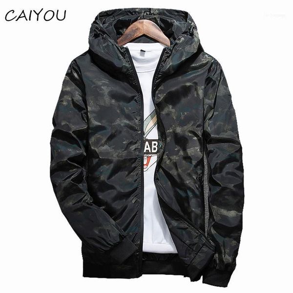 Homens Trench Casacos Atacado - 2021 primavera Outono Mens Casual Camuflagem Hoodie Jaqueta Homens impermeável Roupas Windjacket Casaco Masculino Outwear 4