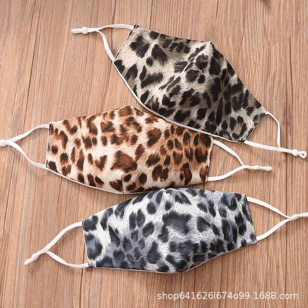 

layer double cotton personalized leopard mask for men and women in summer