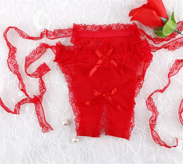 

women's panties thongs g-string women opening crotch ladies flower lace female briefs lingerie side up underwear, Black;pink