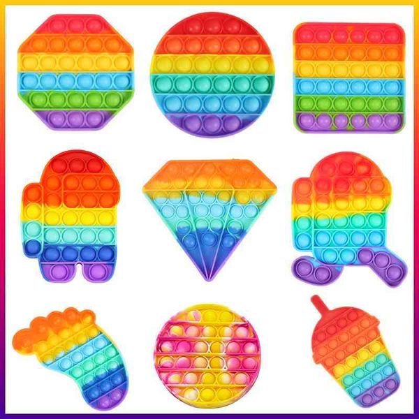 

rainbow rat killing pioneer children's mental arithmetic deskdecompression silicone puzzle toy push pop it