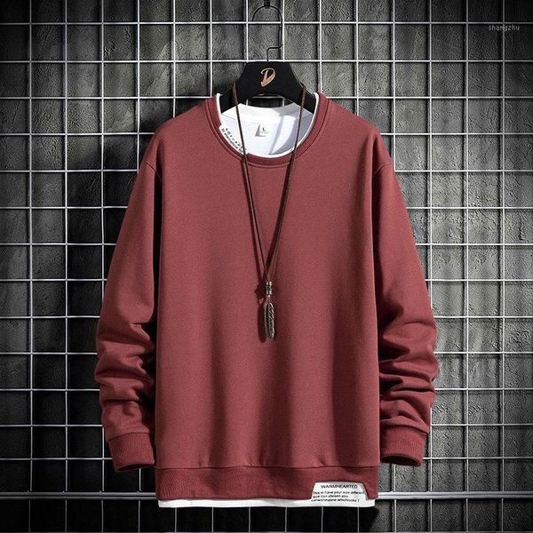 

men's hoodies & sweatshirts spring men casual solid color pullover o-neck nice mens hoody streetwear loose harajuku sweatshirt, Black