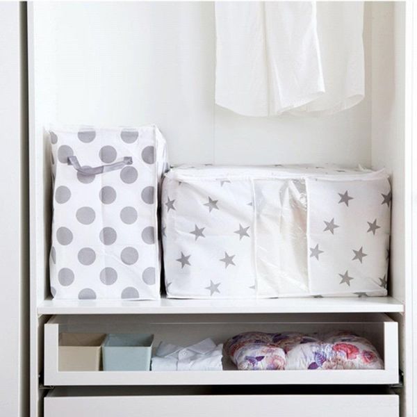 

storage bags clothing bag non-woven fabric quilt clothes big finishing moisture-proof bag-1