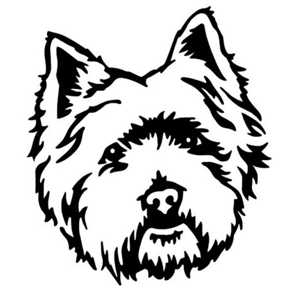 

10.1*11.4cm west highland white terrier westie dog car stickers cute vinyl decal car styling decoration black/silver s1-1029