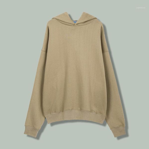 

men's hoodies & sweatshirts hip hop solid color hoodie men harajuku khaki streetwear hooded pullover winter thickening oversized sports, Black