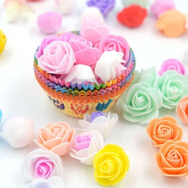 

decorative flowers & wreaths 100pcs pe foam fake flower roses head artificial wedding home party decoration for scrapbooking gift diy wreath