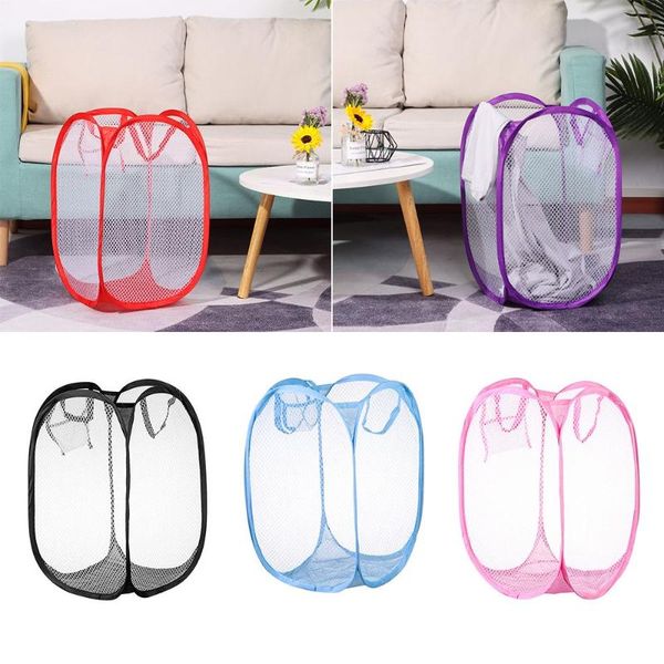 

laundry bags foldable basket mesh washing bag dirty sorting kids toys sundries home bin hamper storage box organize