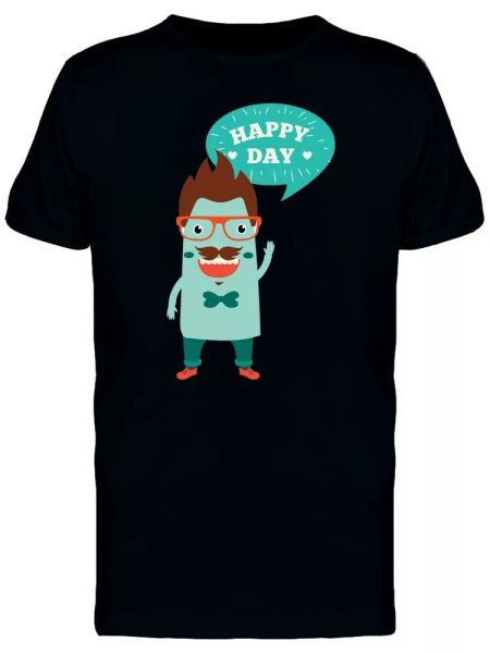 

Happy Day Tee Men's -Image by Shutterstock, White;black