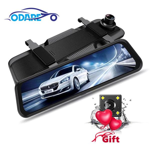 

car rear view cameras& parking sensors 10" touch screen dvr hd1080p stream media mirror camera dash cam night vision video recorder reg