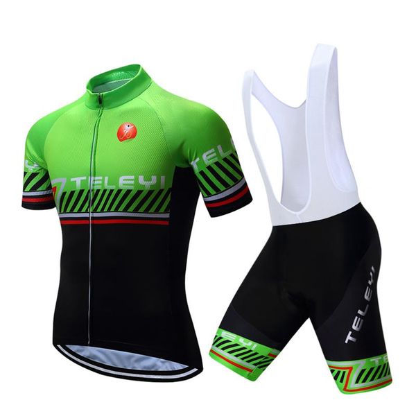 

men's cycling set road bike clothing bicycle short sleeve jersey bib shorts kit green s-4xl racing sets, Black;blue