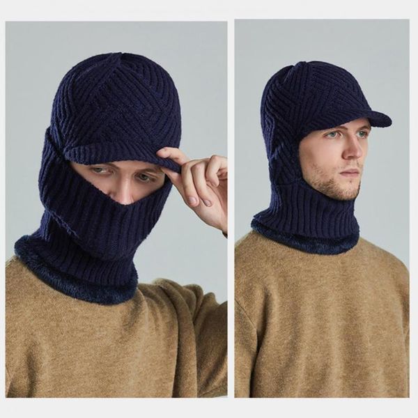 

wide brim hats men knitted cap winter unscented, Blue;gray