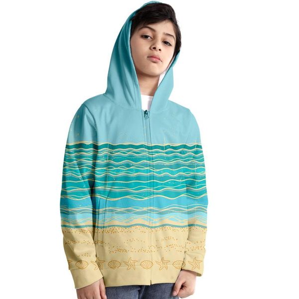 

men's hoodies & sweatshirts 2021 style underwater world trend 3d digital printing children zipper hoodie, Black