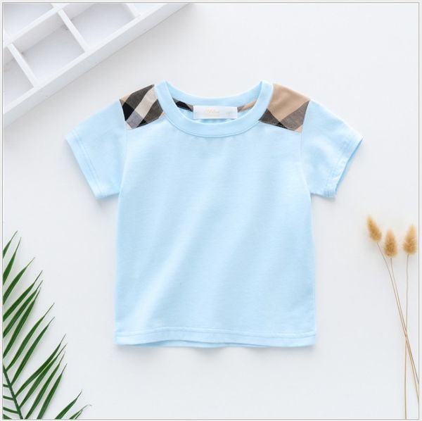 

great quality baby boys summer short sleeve t-shirts cotton kids tees children clothes boy t-shirt, Blue