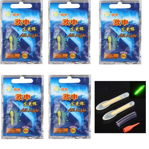 

10pcs/5packs glow sticks fishing buoy bulb shape luminous float night light stick 25m/50m visibility accessories