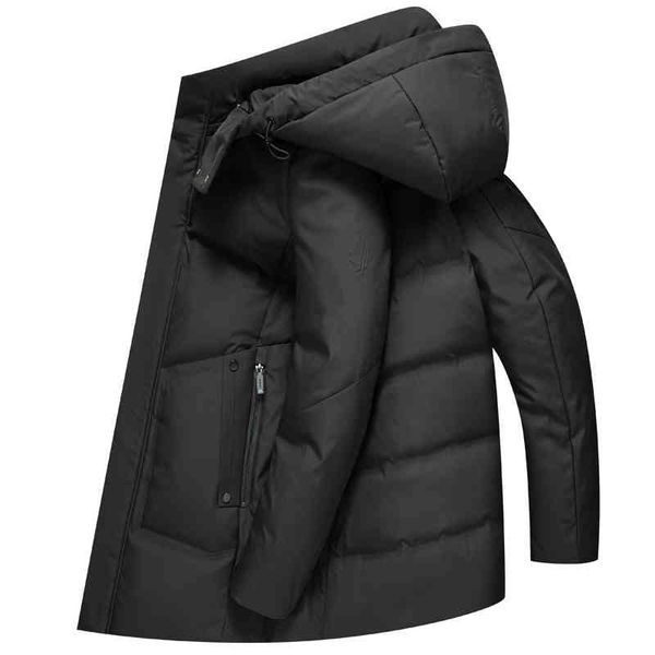 

2021 brand winter et warm thicken 90% white duck down men hooded long parkas overcoat snow coat, Black;white