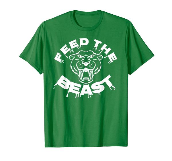

feed beast lion tiger roaring inspiration t-shirt, White;black