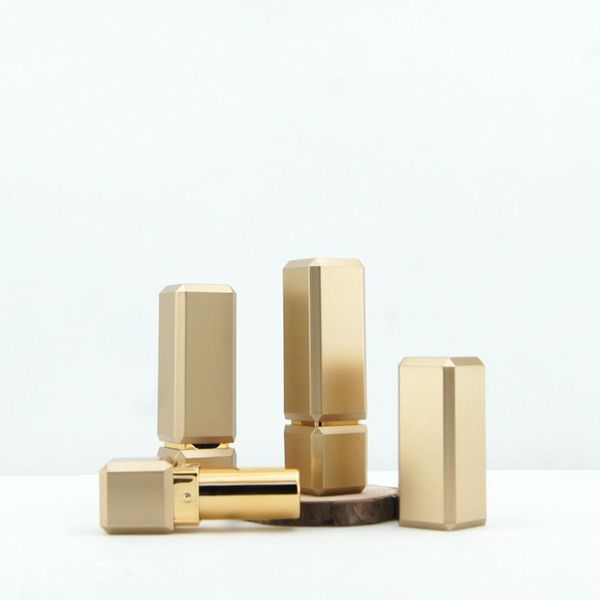 

storage bottles & jars 20/50pcs gold square lipstick tube empty plastic lip container cosmetic packaging refillable bottle 12.1mm