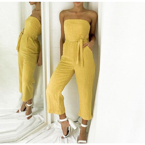 

women's jumpsuits & rompers conmoto strapless bow solid women romper summer jumpsuit feminino 2021 beach, Black;white