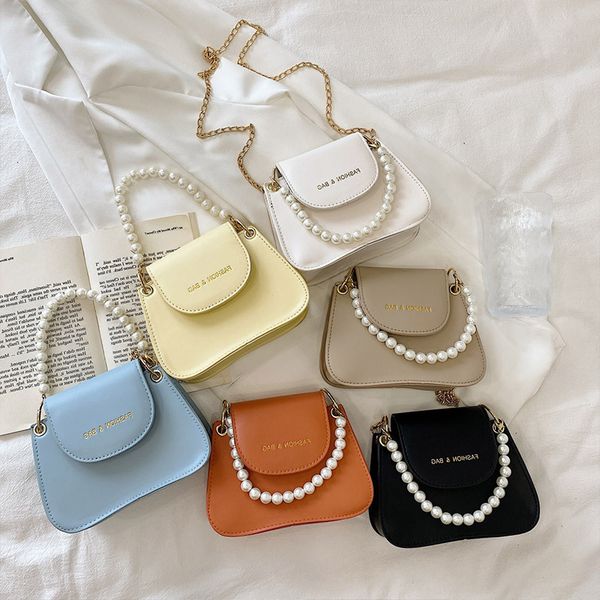 

small bag female 2021 fashion new mini messenger pearl chain handbag summer lipstick zero wallet