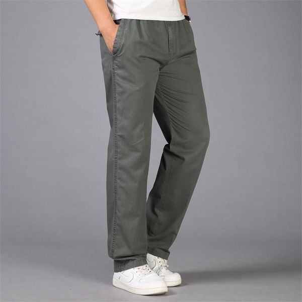 

men's pants mens cargo casual pant regular cotton trousers male breathable loose long straight plus size 5xl 6xl, Black