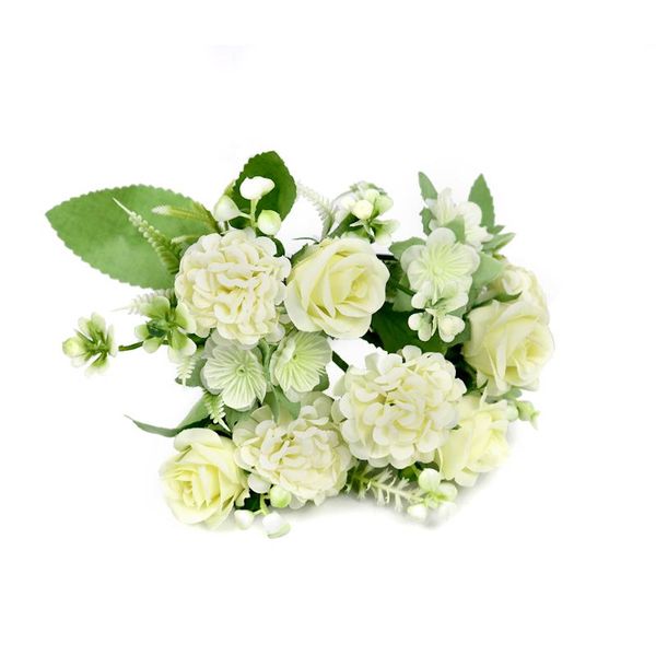 

artificial flowers hydrangea silk bouquet for decoration rose wedding home diy decor fake flower white decorative & wreaths