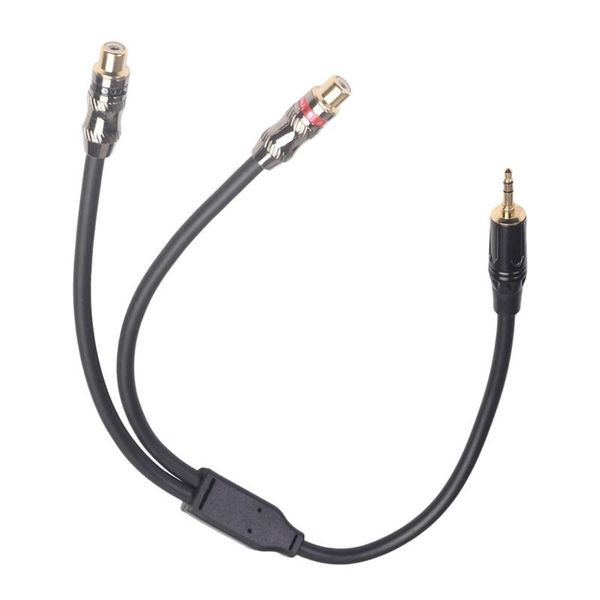 

11.8inch stereo audio y type cable-3.5mm male to 2x rca female-audio adapter cable for mobile phone and computer speakers cell anti-dust gad