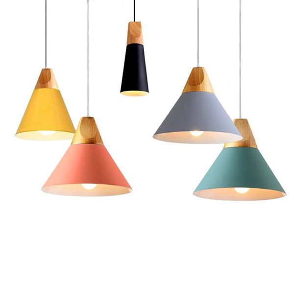 

pendant lamps nordic chandelier bar bedside bedroom cafe dining room lamp creative simple single head solid wood ceiling