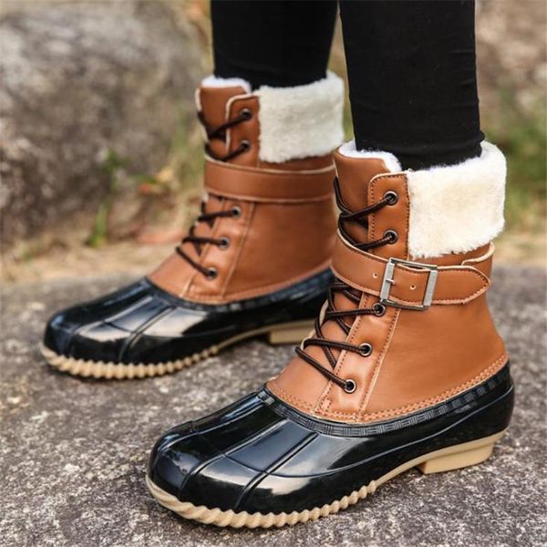 

boots mid high outdoor snow with cotton in autumn and winter 2021, non slip thermal insulation women's shoes are lar, Black