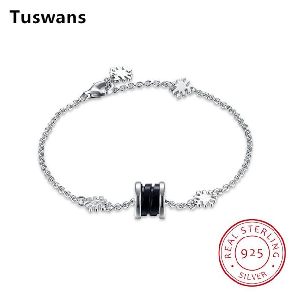 

charm bracelets real 925 sterling silver ceramic bracelet round circle & bangle for women elegant jewelry gifts pulseira feminina, Golden;silver
