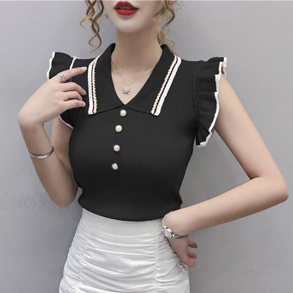 

women's t-shirt mesh button tshirt summer t women's shirt beautiful thin korean elasticity fashion woman clothes 2021 frilly femm, White