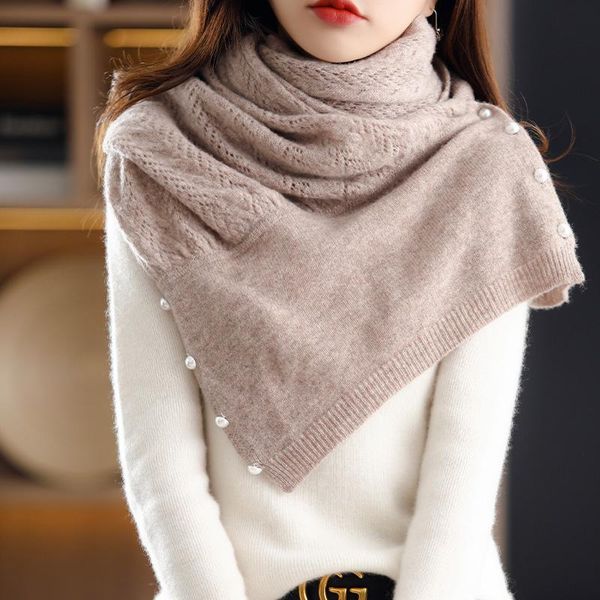 

scarves 100% pure wool scarf winter 2021 ladies headscarves fashion color long shawl women warm and comfortable, Blue;gray