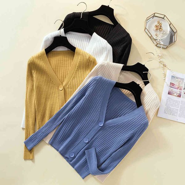 

women's jackets sweater women v-neck long sleeve single breasted slightly cropped cardigan autumn winter soft ribbed knitted cardigans, Black;brown