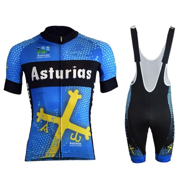 

racing sets asturias cycling jersey men bib shorts summer short sleeve bicycle cothing set bike clothing mtb ropa ciclismo hombre, Black;blue