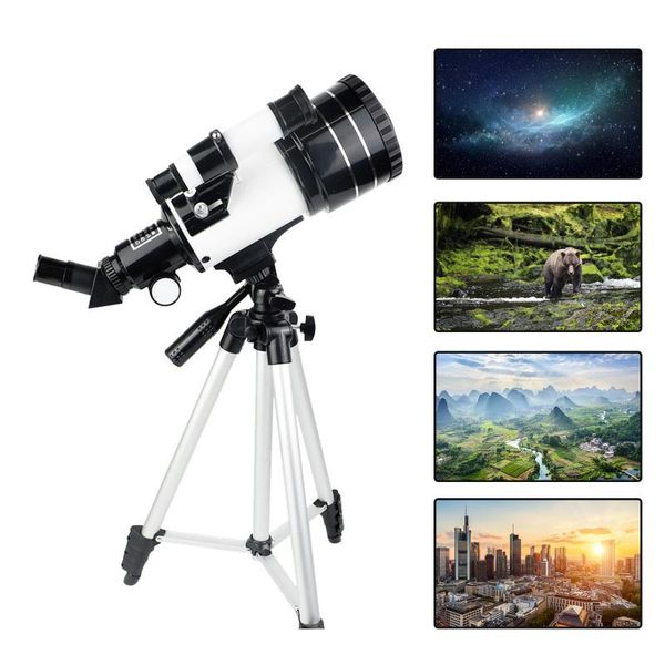 

telescope & binoculars 70mm eyepiece caliber adjustable tripod backpack 150x astronomical refracting gift for kids