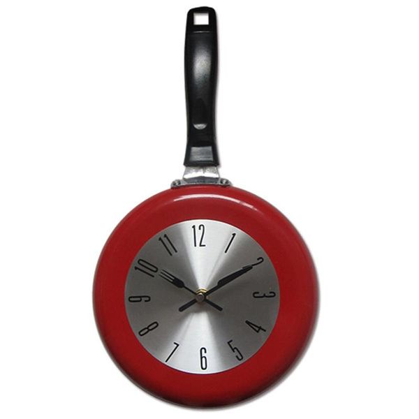 

wall clocks novelty frying pan clock metal kitchen home watch decorative art