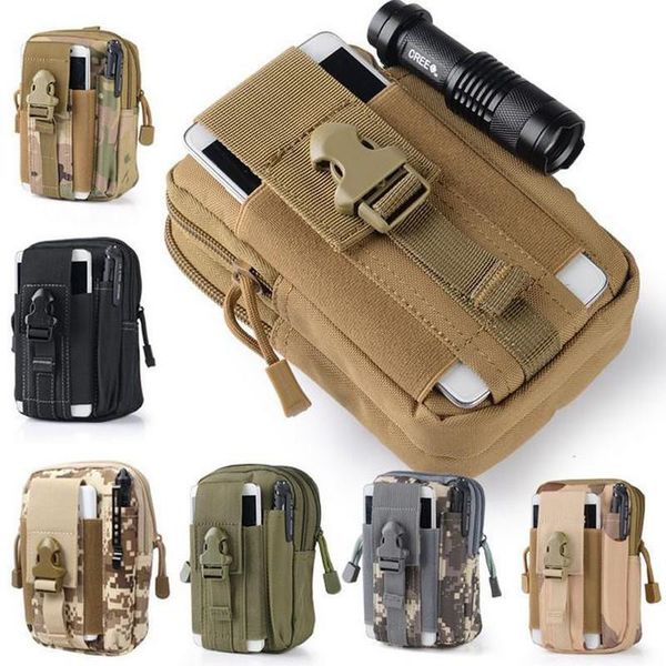 Coldre tático universal ao ar livre militar molle quadril cintura cinto bolsa carteira bolsa bolsa estojo de telefone com zíper para telefone inteligente